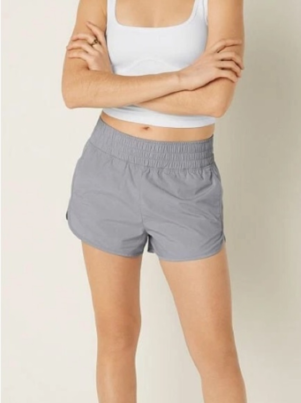 PINK Victoria's Secret High-Waist Running Shorts in Gray Large